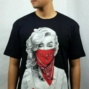 Marilyn bandana Swarovski Long T-shirt black ×Red s_wp_623bebb484bb0bd55ab96c66.webp